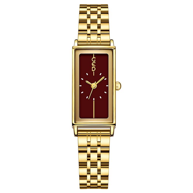Medieval High-End Temperament Rectangular Steel Belt Watch Women'S Simple Niche High-Value Quartz Watch