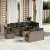 VidaXL Garden Lounge Set 9 Pcs with Grey Cushions Wicker 3268040