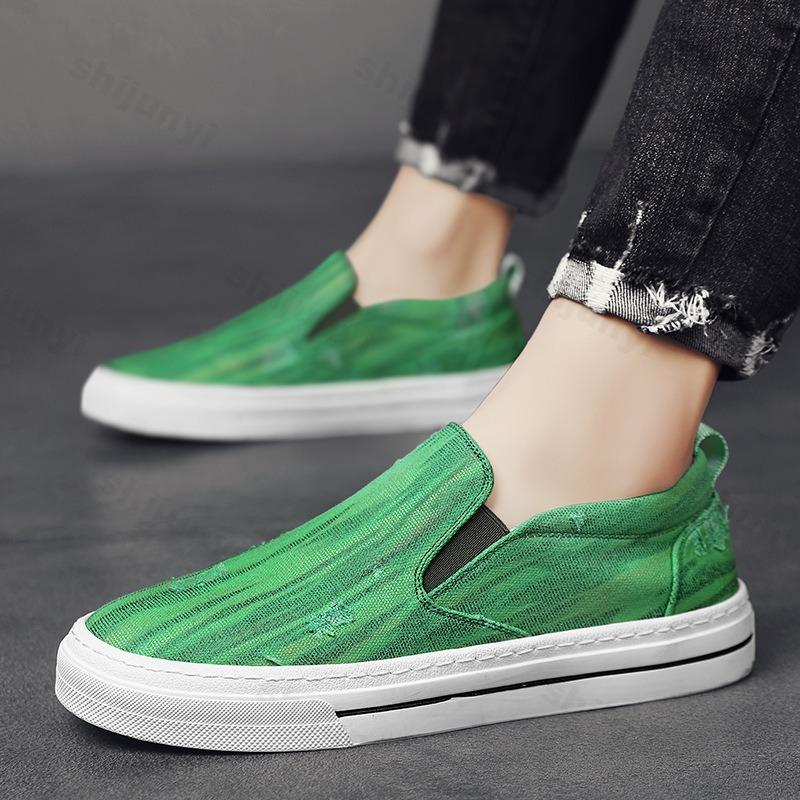 Fashion Men's Fashion Trend Shallow Mouth Casual Single Shoes 2025 Spring New Comfortable Versatile Non Slip Niche Slip On Flat Sneakers