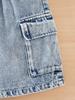 Women's Casual Denim Skirt with Side Cargo Pockets - Summer Style