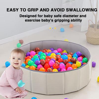 100Pcs Baby Ball Pits Flexible Colorful Bear Head Ocean Ball Practice Grip Emotional Comfort BPA Free Plastic Pool Ball Toys Kids Play Tent