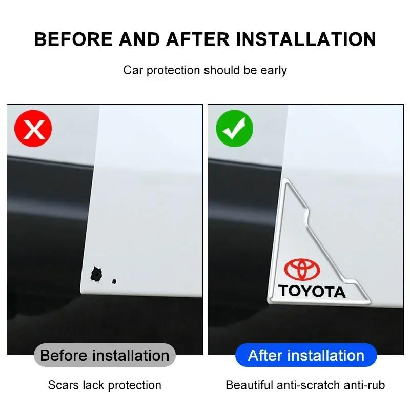 2Pc Car Door Corner Cover Anti-Scratch Protection Sticker Styling for Toyota Auris Rav4 Yaris Hilux Corolla Prius Avensis Emblem