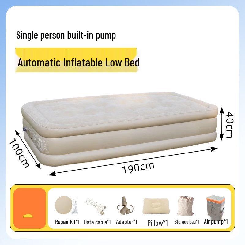 Shengbei Flocked Inflatable Air Mattress with Rechargeable Pump