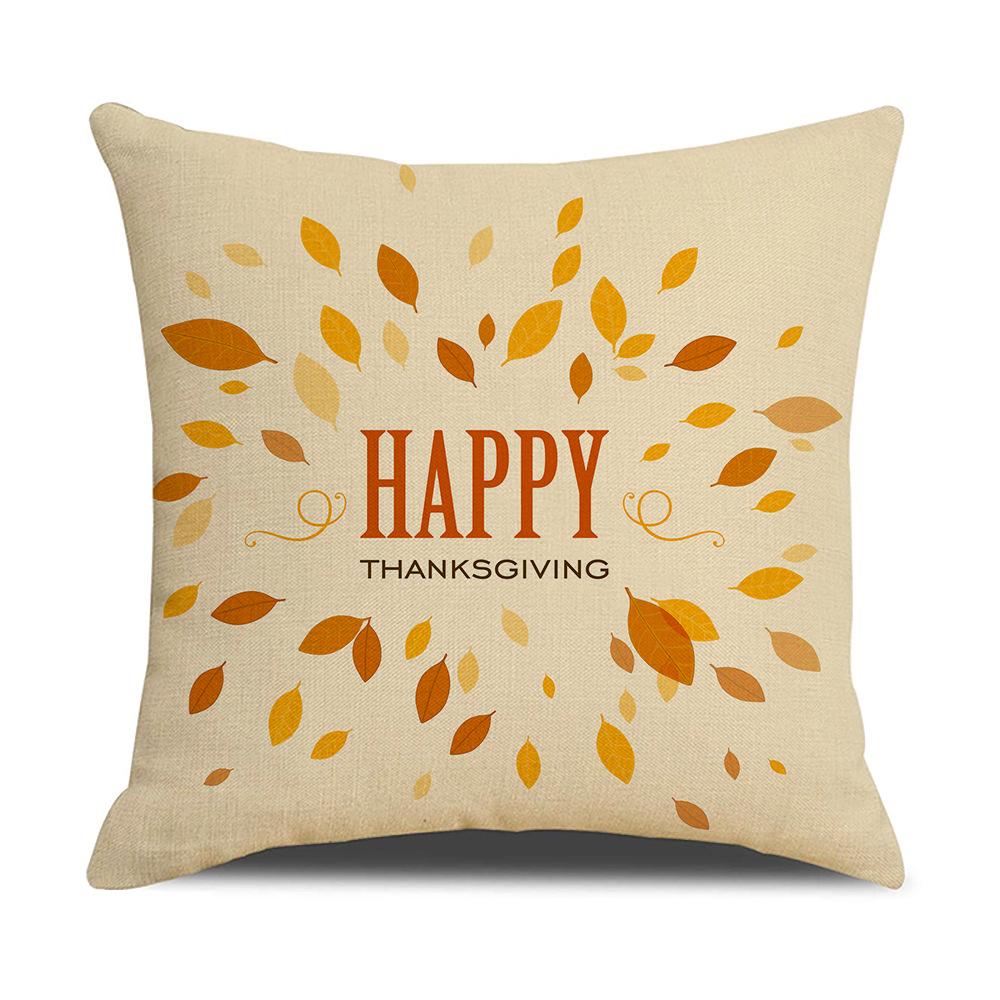 Yellow Thanksgiving Cushion Home Cartoon Turkey Sofa Cushion Linen Office Cushion Cover Home