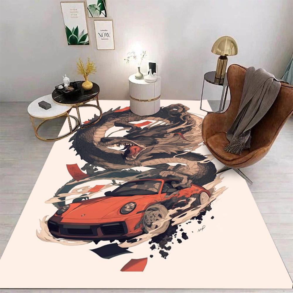 Car Carpet Cartoon Living Room Bedroom Kitchen Sofa Table Balcony Rug Non-slip Washable Mat Home Exquisite INS Style Home Decor