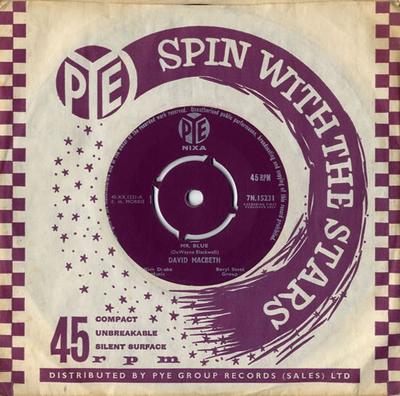 7-Zoll-Schallplatte DAVID MACBETH Mr Blue 7N15231 Pye Nixa 1959 UK Pop Gebraucht