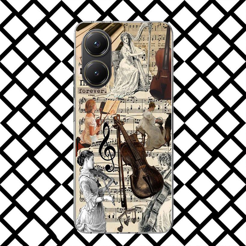 Music Violin Phone Case for Xiaomi Poco F7 Ultra X7 X6 X5 Pro X4 Gt M8 M7 Redmi 15 15C 13 13C 12 12C Soft Cover Fundas Poco F7 U