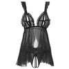 Sexy perspective erotic underwear set women's mesh suspender pajamas pure lust wind backless passion pajamas