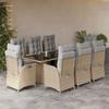 VidaXL 9-piece Garden Dining Set and Cushions Mixed Beige 3213361