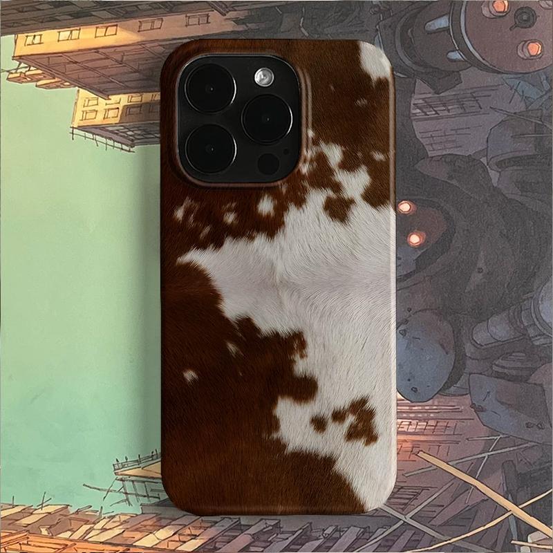 Creative Cow Skin Texture Aesthetic Phone Case For iPhone 17 AIR 16 15 14 13 12 11 PRO MAX X XR XS MINI 7 8 PLUS Y2K Soft Cover