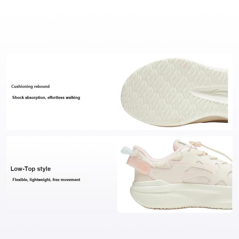 Li Ning Childrens Beidou Comfortable Shock Absorbing Rebound Casual Shoes Kids Casual Shoes Pink Apricot YKCT148-4 31