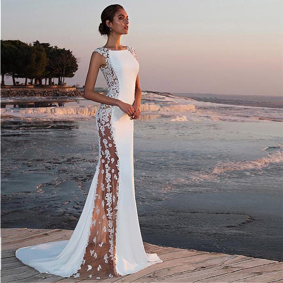 Lace Patchwork Long Dress for Evening Party Vacation Sexy Hollow Out Women's