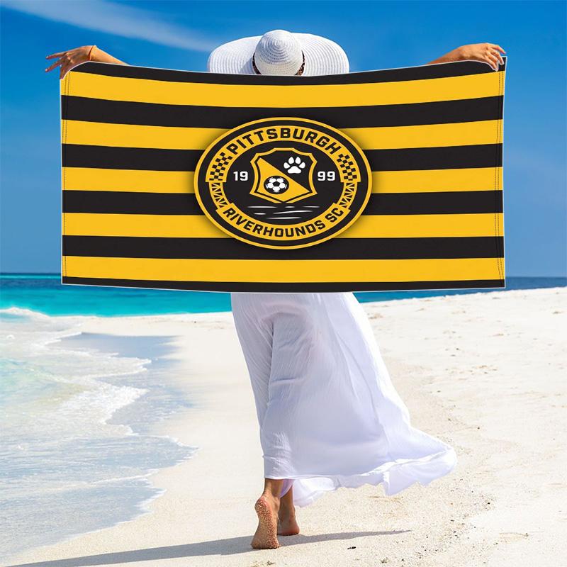 Pittsburgh Riverhounds Print Beach Towel, Large Soft Quick Dry Towel for Beach Camping Swimming