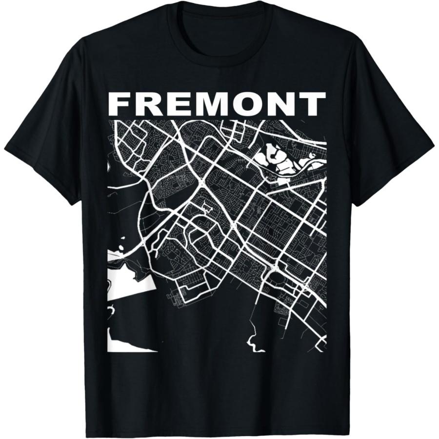 California Souvenir Fremont City Street Map T-Shirt S