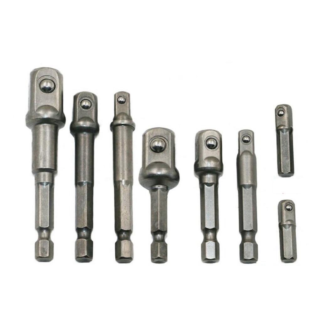 Socket Adapter, 8 Pack Hex Grip To   Head Drill Socket Adapter Drill Bit Socket Adapter Set