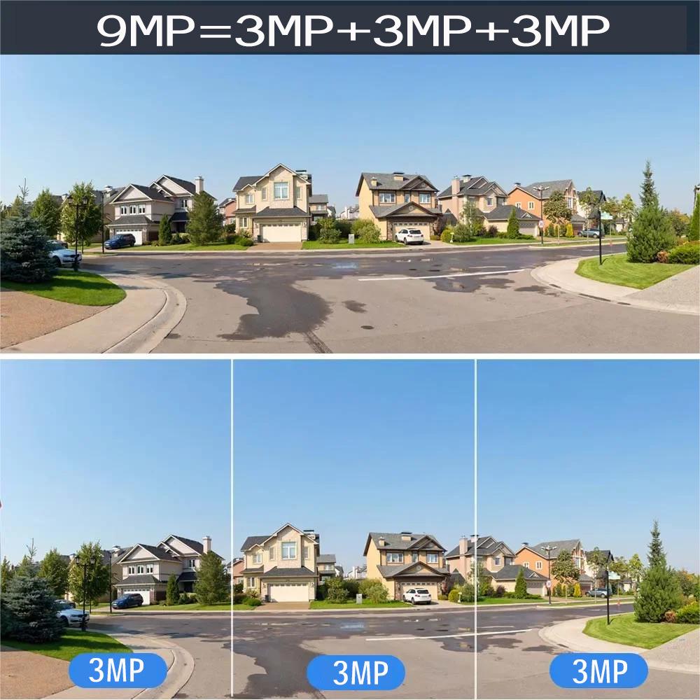 360° Dual-Lens Wireless Waterproof Outdoor Camera with Three-Screen Linkage