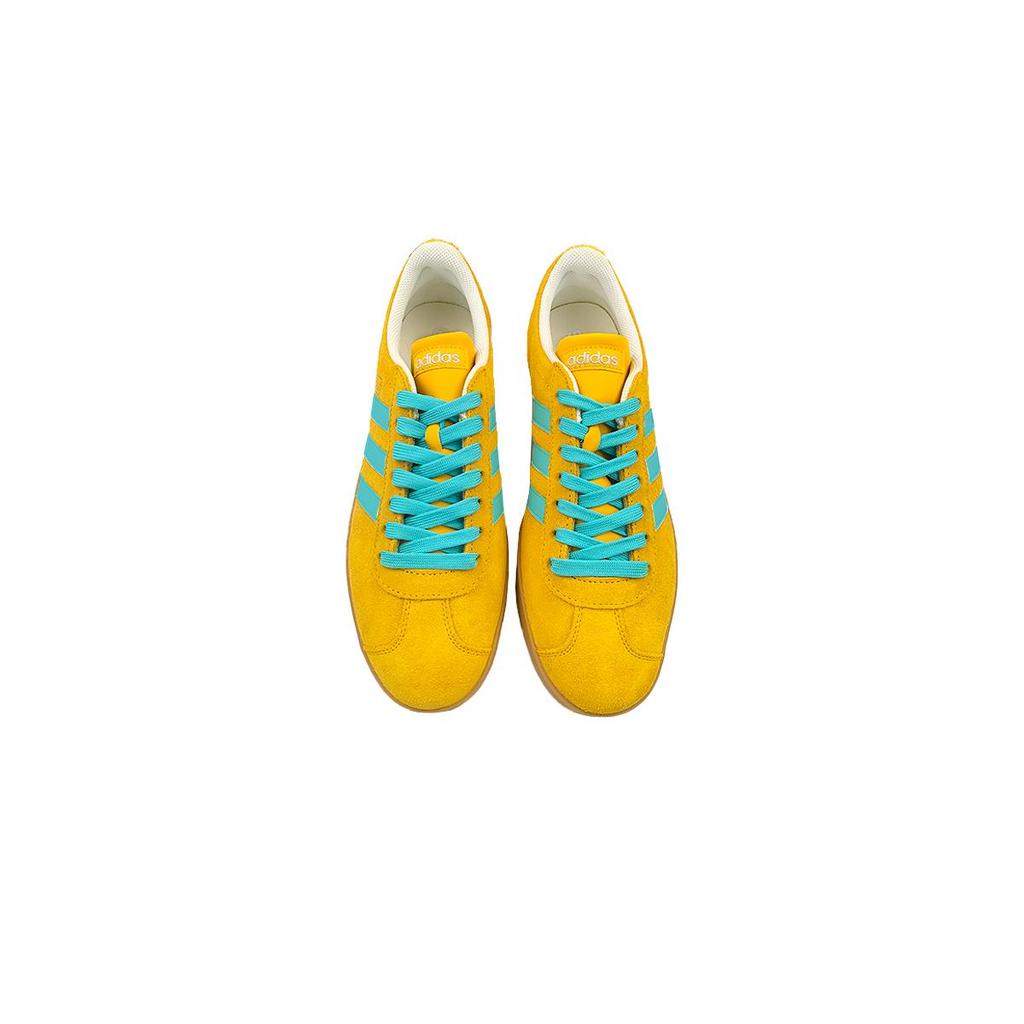 Adidas VL COURT 2.0 Slip Resistant Abrasion Resistant Low top Skateboard Shoes Unisex Yellow Green JI0495(Team116-)