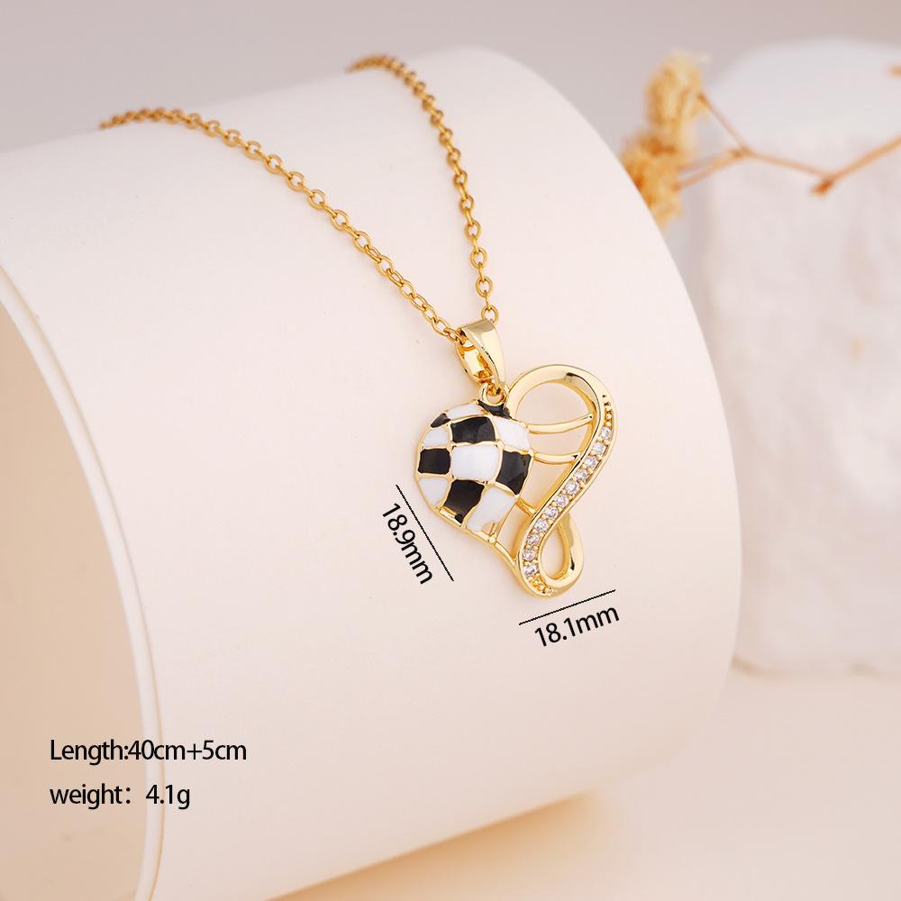 Football Necklace Light Luxury High Sense Versatile Simple Atmosphere Love Stainless Steel Collarbone Chain