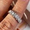 Certified 1.32cttw D Color All Moissanite Wedding Ring for Women 100%   CopperWide Eternity Band Luxury Jewelry Gift