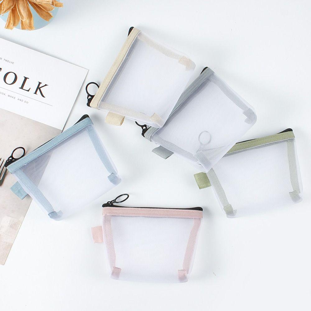 Bag Small Item Bag Lipstick Cosmetic Bag Clear Mesh Bag Mini Coin Purse Women Change Storage Bag