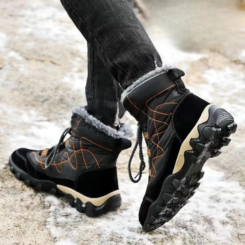 Pánské zimní sněhule nadměrné velikosti s fleecovou podšívkou, šněrovací, vysoké, sportovní podrážka