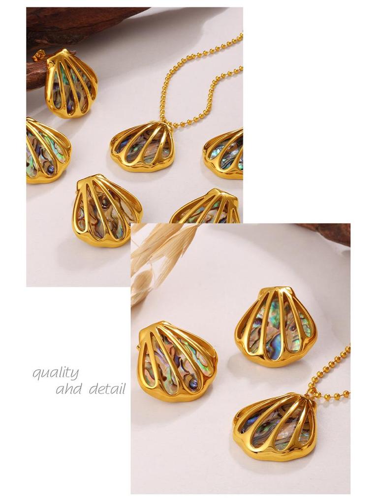 Shell Necklace & Earring Set: Luxury Beachwear Design