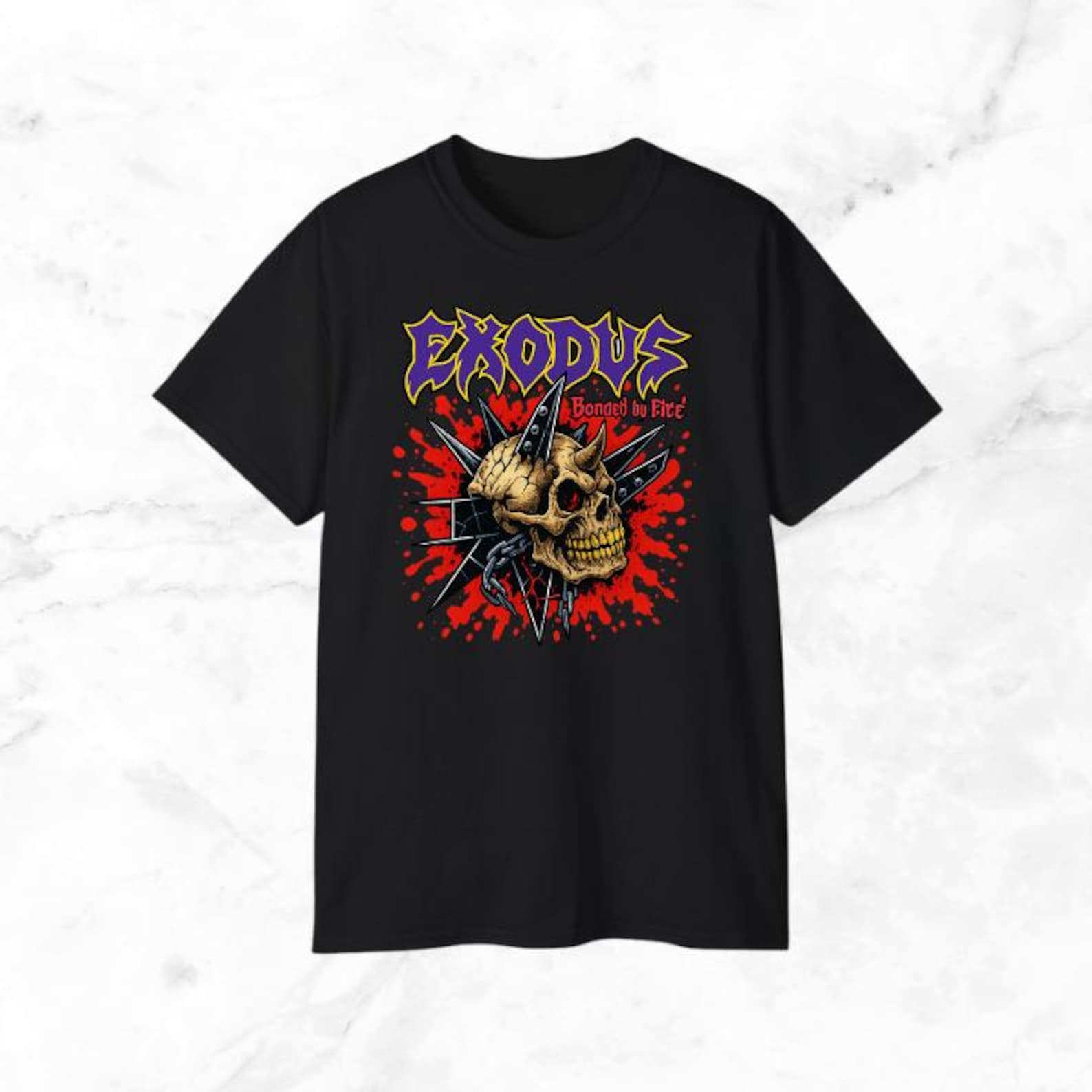 Exodus Bonded by Fire Adult Cotton Black T-Shirt Unisex S