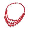 JMXD-Bohemian ethnic style red turquoise three-layer necklace jewelry retro elegant multi-layer long necklace