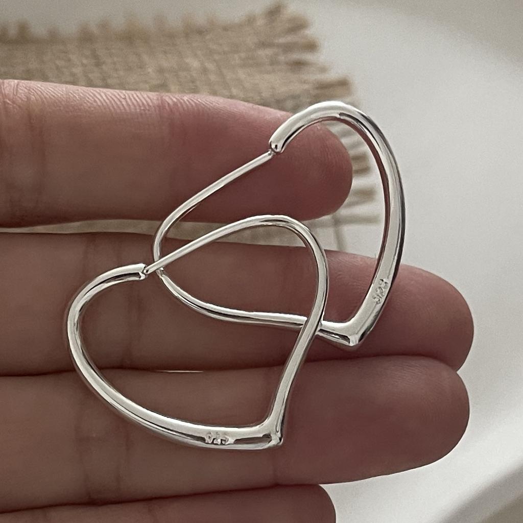 925 Sterling Silver Earrings For Women Trendy Simple Shinning Heart Earring Jewelry Prevent Allergy Party Christmas Accessories