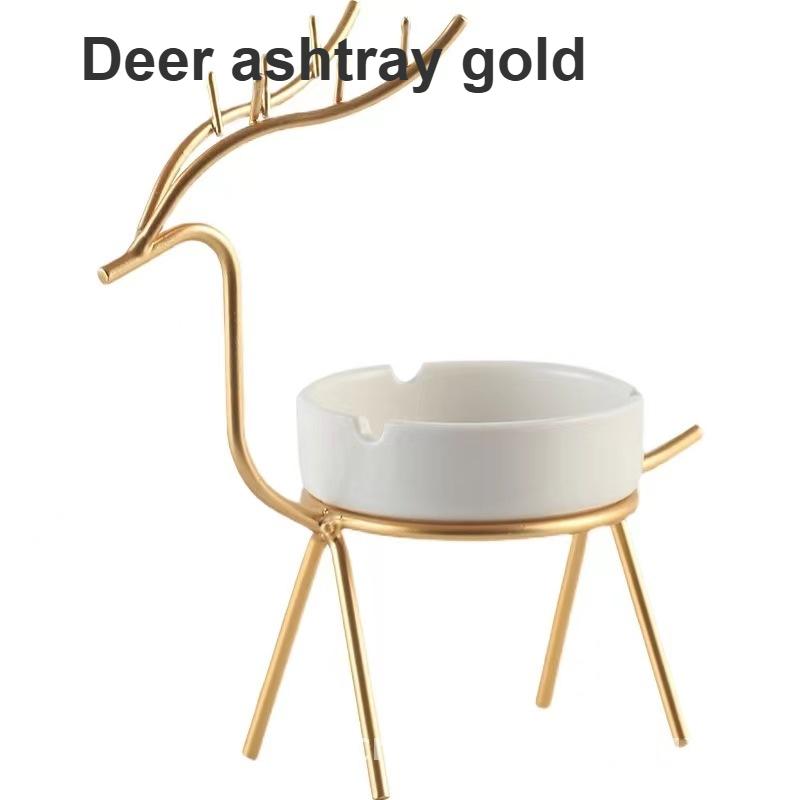 Nordic Creative Ceramic Ashtray Fashion Personality Living Room Office Decor Large Deer Small Deer Rabbit Flamingo Reindeer