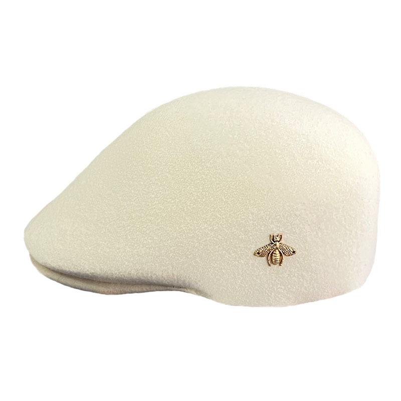 Little bee wool hat female tide retro British style INS temperament peaked cap male, thin high-end explosion