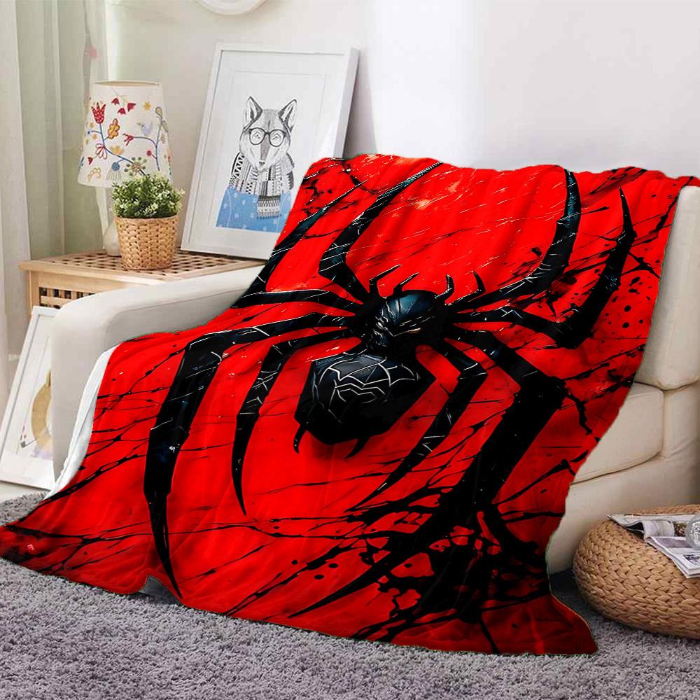 1pc Spider Symbol Blanket, Lightweight Flannel Throw Blanket for Sofa, Bed, Travel, Camping, Living Room, Office, Couch088