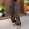 Women's 2025 Autumn Retro High-Waist Wide-Leg Jacquard Jeans