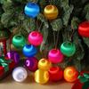 120/6pcs Wire Wrapping Christmas Balls 3/4/5/6cm Color Foam New Year Xmas Tree Hanging Pendants Ball Party Ornaments Home Decor