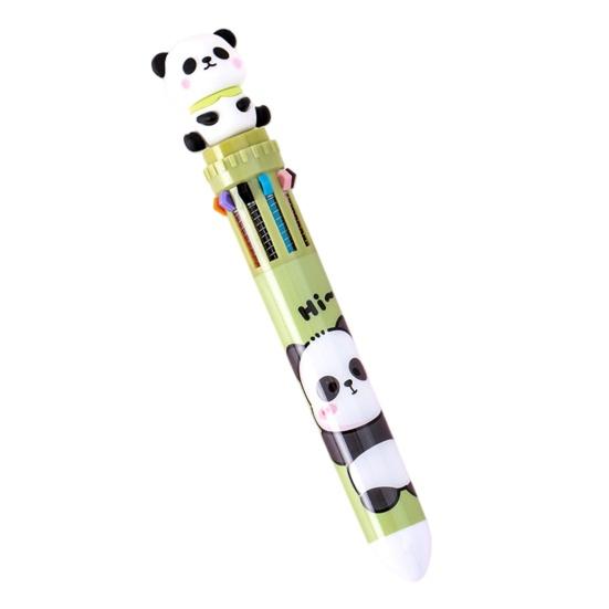 Kugelschreiber in Pandabär-Form Glattes Schreibgefühl Stift 10 Farben in einem Design Druckkugelschreiber für Schule Büro