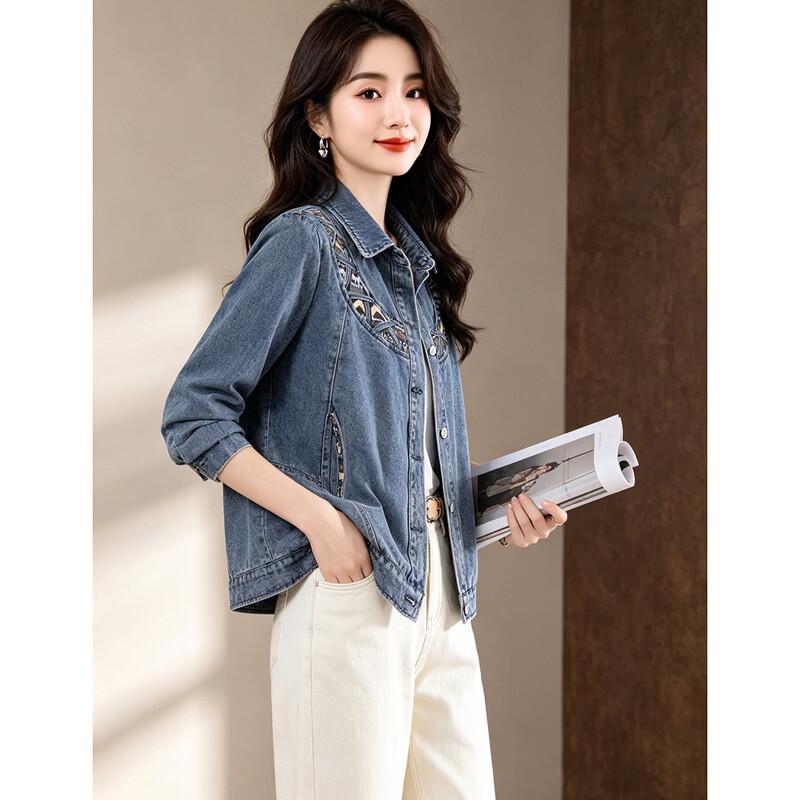 D.F.DEAR Women's Short Casual Denim Jacket