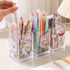 Transparent Pencil Storage Box Simple Stationery Organizer Desk Pen Holder  Cosmetic Organizer