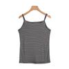 Autumn Pure Striped Silk Camisole: Women's Sleeveless Slimming Top for Innerwear or Outerwear