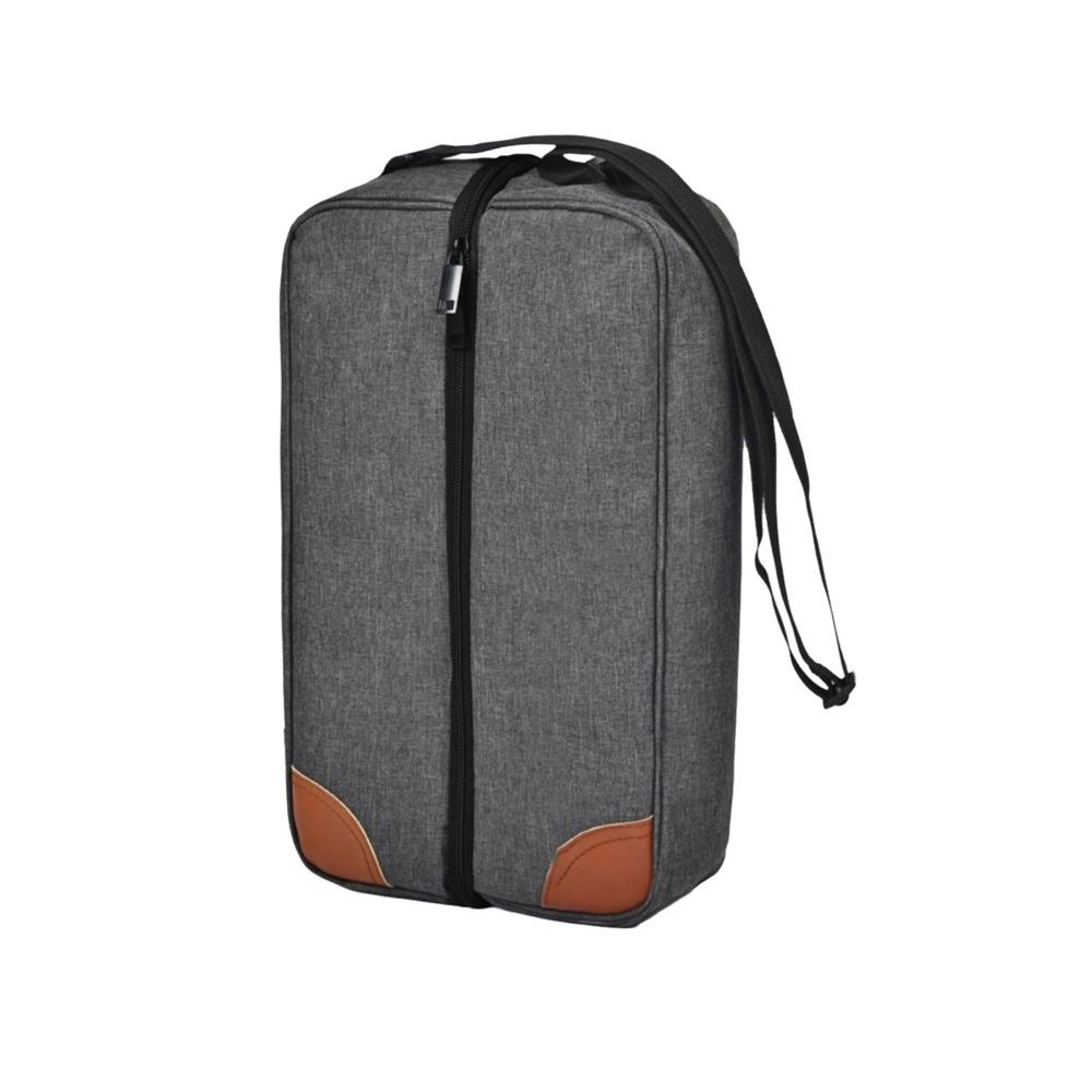 

Large Capacity Wine Bag Holds 2 Bottles Liquor Bottle Carrier Durable Wine Cooler Bag for Home серый
