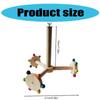 Interactive Wooden Bird Stand with Rotating Feature Bird Cage Colorful Parrot Perch Windmill Toy for Mental Stimulation