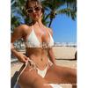 Swimsuit women's new black split bikini three-point neck low waist sexy solid color two-piece swimsuit