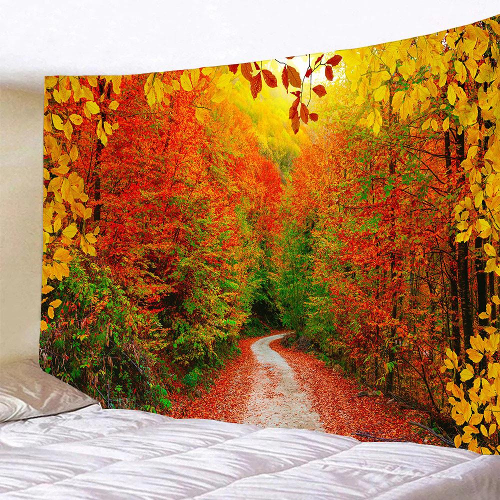 

Домашний декор Спальня Декор для гостиной гобелен Осенние листья Сумерки Пруд Пейзаж Растения Полиэстер Настенный гобелен 230x180 см 100x75cm