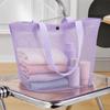 Simple Mesh Beach Bag Reusable Large Capacity Mesh Storage Bag Breathable Tote Bag Travel Grocery Swimming Organizer