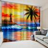 Custom Japanese Landscape Curtains Mount Fuji Red Maple Tree Theme Japanese Restaurant Window Semi-blackout Curtains 2Panels