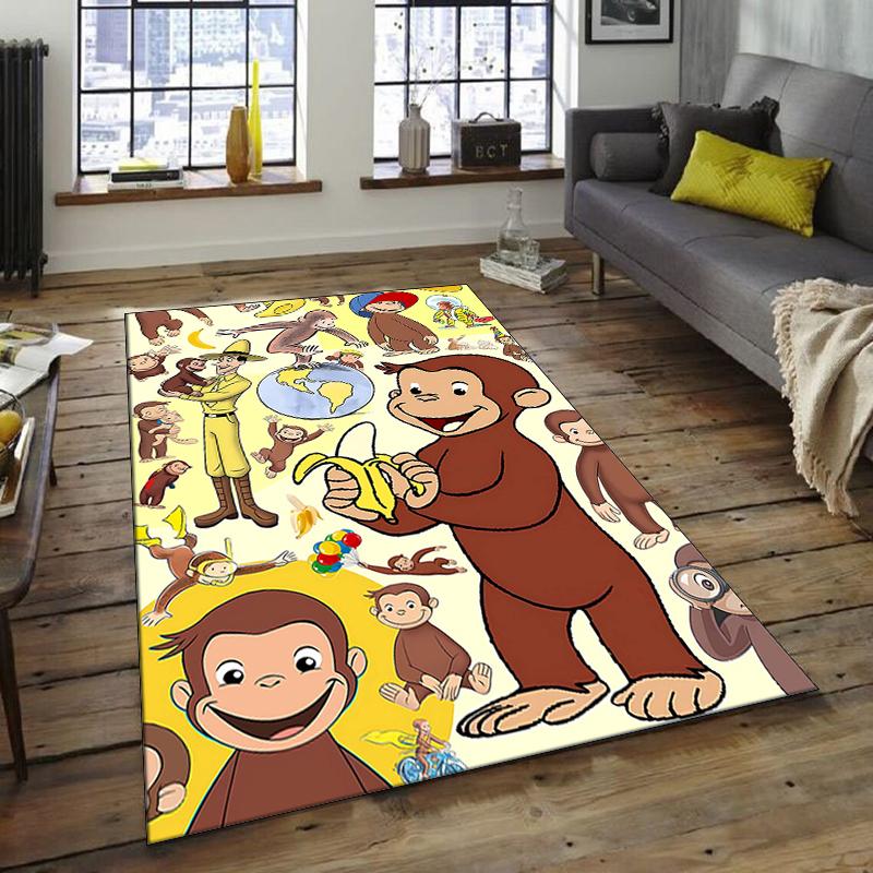 1pc Curious George (9) Design Area Rug - Non-Slip, Soft & Cozy Floor Mat for Living Room, Bedroom, Office - Indoor/Outdoor Decorative Carpet