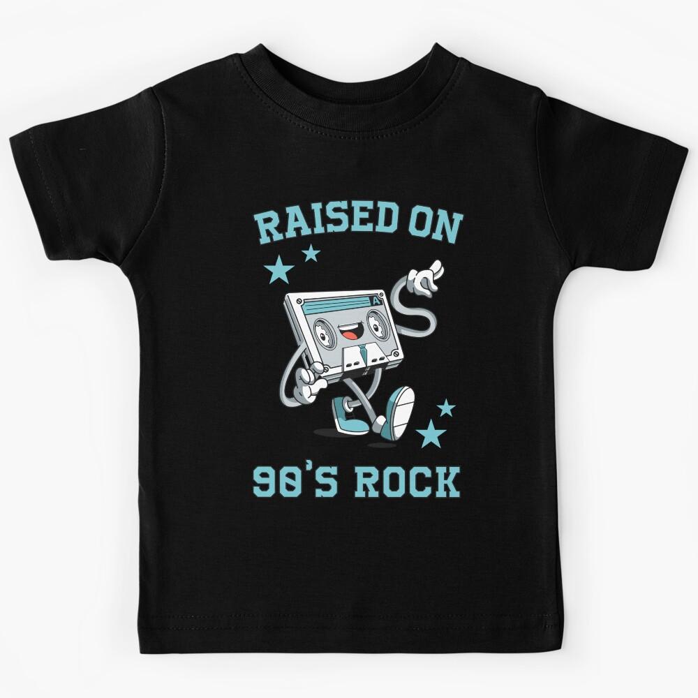 Raised on 90 s Rock: Funny Retro Cassette Tape Kids T-Shirt 160