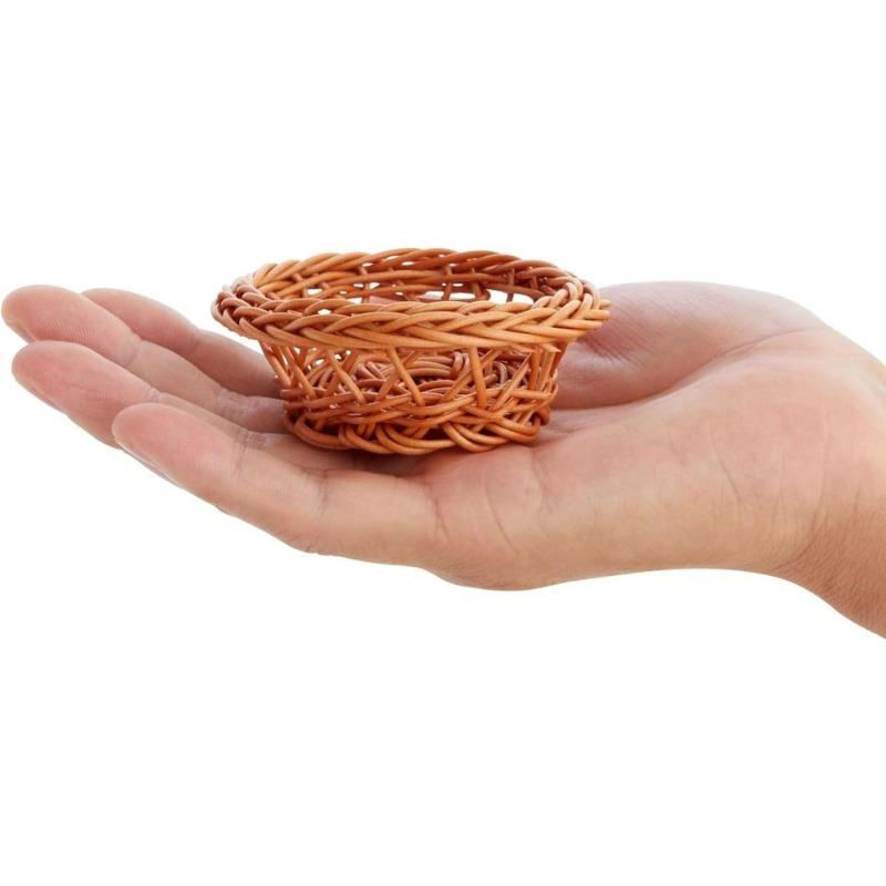 Lot de 20 Mini Paniers Tissés 7,87x3,05 cm Paniers en Rotin Vintage Vente en Gros Mini Paniers Tissés pour Cadeaux et Loisirs Créatifs Paniers d'Étagère