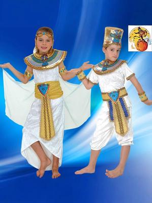 Halloween Egyptian Pharaoh Costume Set: Queen, King, Prince Robe