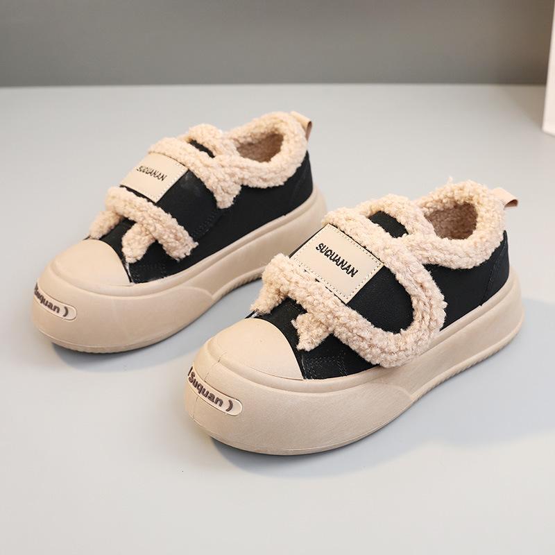 

[Customized] K1712 new 2025 winter lamb wool warm cotton shoes heightening women s shoes street shooting ins wind magic 40
