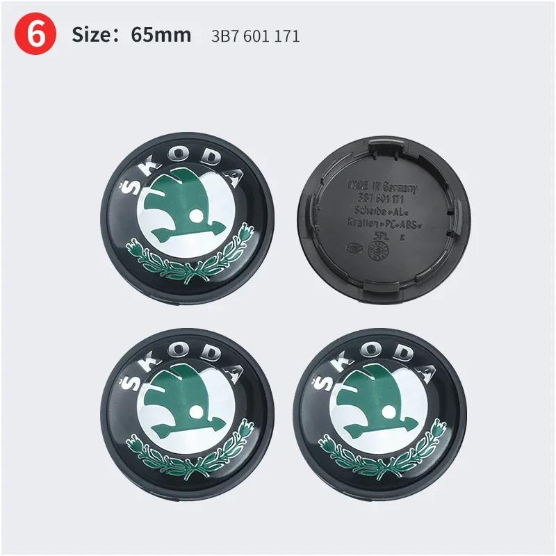 2025 Nové 4ks 56mm 65mm 75mm 5JA601151A 1J0601171 3B7601171 Krytky kolového disku Středové krytky nábojů kol Znak Logo Znak Pro Skoda Octa